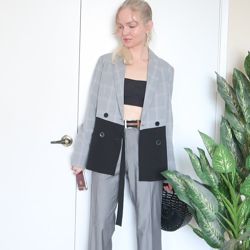 Walter Baker Patchwork Double-Breasted Blazer - image 2